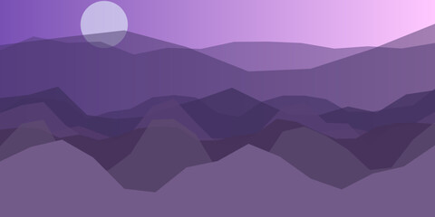 Purple mountain range at sunset