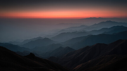 Thai lanna traditional costume mountain sunset mist landscape nature scenic view peaceful calm