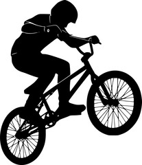 Obraz premium bmx bicycle silhouette, symbol, icon - vector 