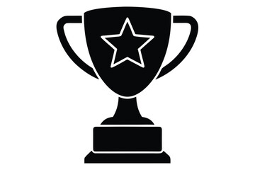 trophy award icon silhouette vector