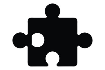 puzzle piece icon silhouette vector