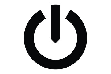 power on icon silhouette vector
