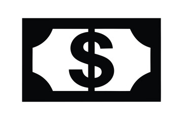 money dollar icon silhouette vector