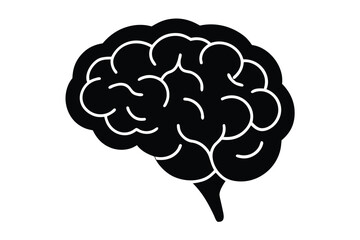 brain mind icon silhouette vector
