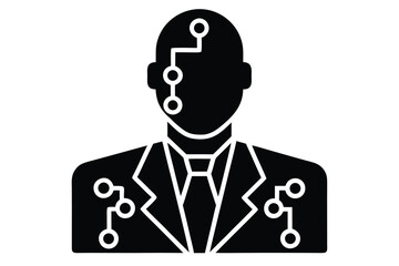 ai artificial intelligence icon silhouette vector