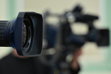 camera, video, television, lens, film, studio, equipment, cameraman, event, interview, people, tv, media, filming, conference, broadcasting, photographer, technology, news, digital, reporter, journali