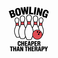 A playful graphic features a bowling ball knocking down pins.