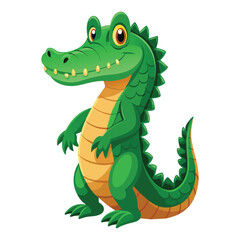 Fototapeta premium Friendly Upright Cartoon Crocodile Character