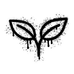 A hand-drawn graffiti-style illustration of a sprout with leaves