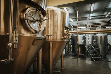 brewing equipment at the brewery
