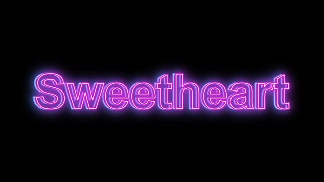Sweetheart neon sign on black background