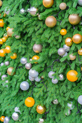 Christmas ornaments on tree