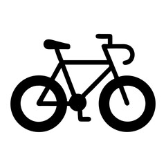 Obraz premium Minimalist black silhouette of a classic bicycle for transportation and sport