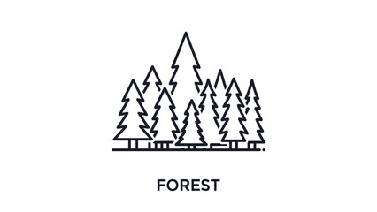 A serene forest landscape viewed from a distance with trees and mountains in the background