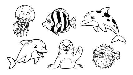 Whimsical Underwater Animal Illustrations