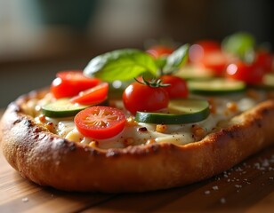 Rustic French Tartine with Gourmet Toppings in Studio Close-Up