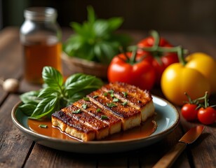 Rustic French Cuisine with Vintage Elements in Studio Close-Up