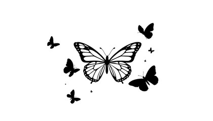 Butterfly Flutter: An artistic depiction of butterflies in a state of graceful motion.