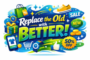 Vibrant Fashion Sale Banner. Modern flat holiday banner design, vibrant lifestyle and fashion sale banner promoting updates and