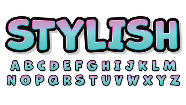 Cyan Purple Stylish Text Effect