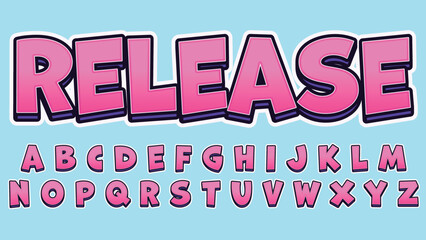 pink uppercase cartoon 3d isolated font © Patrick