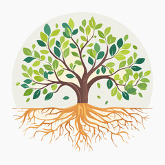 Fototapeta premium Mangrove Botanical Flat Vector Wallpaper