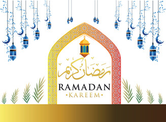 Ramzan kareem greeting vector design tamplate.