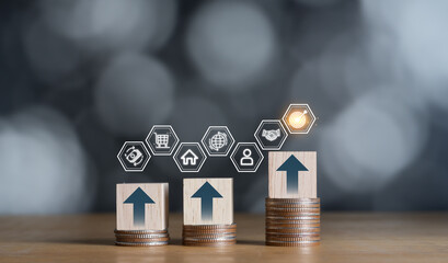 Economy trends background for business idea and all art work design