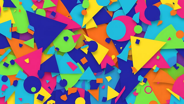 Vibrant geometric collage - Powered by Adobe