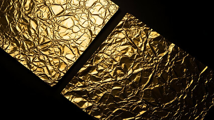 Crinkled foil sheets in light