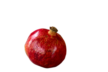 side view of an isolated pomegranate fruit on a transparent background