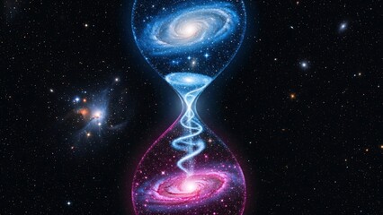 Cosmic hourglass representing time and galaxy evolution