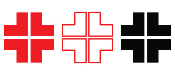 angry comic element symbol. Red anger mark symbol, a comic manga pop vein icon representing stress and fury, a simple abstract vector illustration