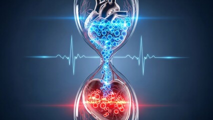 Time running out for heart health with medical concept