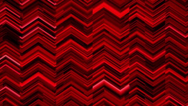 Abstract red and black 3d zigzag lines pattern animation on a geometric background
