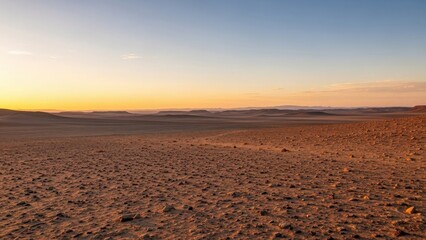 Serene sunset over desert landscape