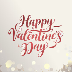 Obraz premium Happy Valentine's Day greeting with elegant red calligraphy text