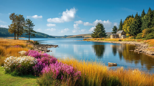 Kielder water reservoir and forest in Northumberland