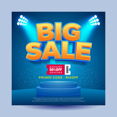 Huge discount offer with editable text effects. Display banner template