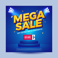 Special offer huge discount, editable text, marketing custom banner template