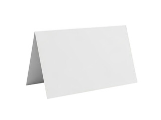 Blank white tent card isolated on transparent background