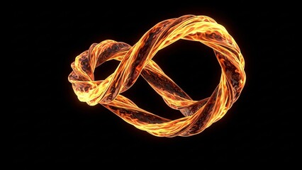 Fiery ring structure on black background