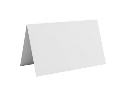 Blank white tent card isolated on transparent background - Powered by Adobe