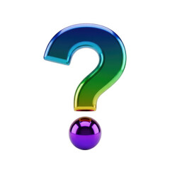 Naklejka premium Vibrant question mark icon isolated on transparent background