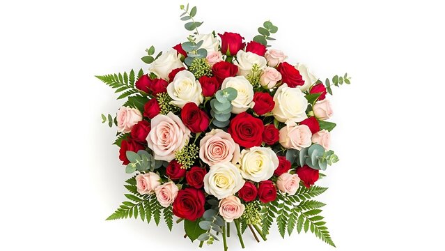 A beautiful bouquet of roses and flowers in vibrant colors - Powered by Adobe