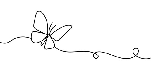 butterfly vector illustration. Butterfly line art design. One continuous line butterfly drawing.png and vector on transparent background..
