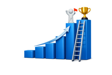 Progress bar chart showing business success and achievement