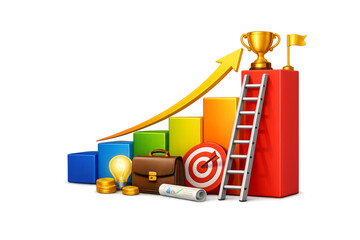 Business growth achieving success goals concept