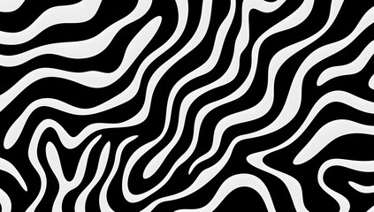 Seamless black and white zebra skin texture featuring a wild animal safari print with natural striped fur patterns for a wildlife camouflage design