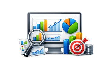 Analyzing business data and marketing strategy with charts